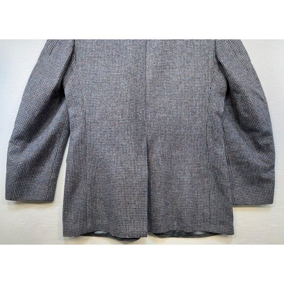Vintage Oldsridge Holder-Reid Mens Wool Blazer Leather Buttons Gray Blue 42R - Picture 11 of 12